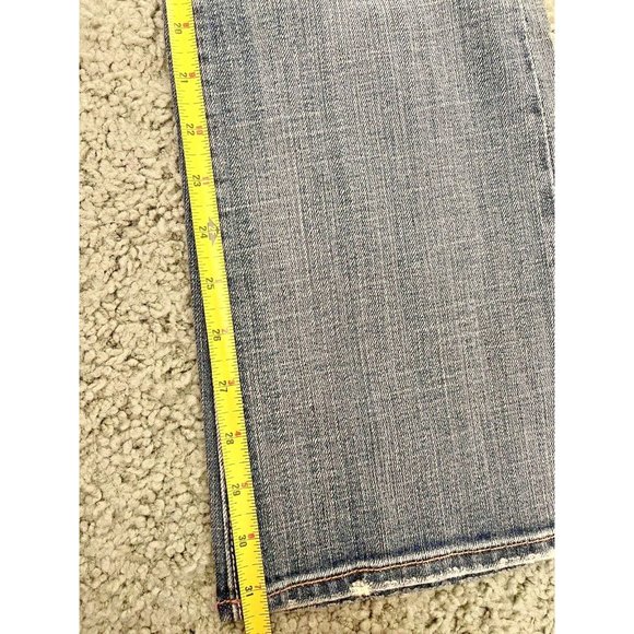 VINTAGE Y2K VIGOSS GREY BLUE LOW RISE BOOT CUT JEANS SIZE 5 28 - Picture 5 of 8